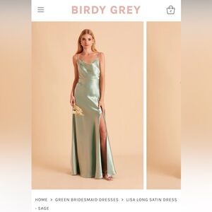 Birdy Grey Mint Satin Gown